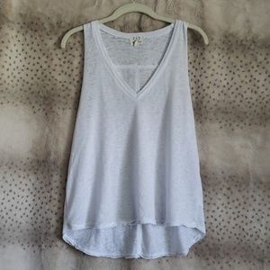 White v-neck burnout tank